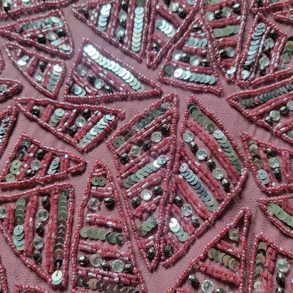 NWT Mac Duggal 93550 Pink Sleeveless Geometric Sequin Beaded Midi Dress Size‎ 4 - Picture 13 of 16